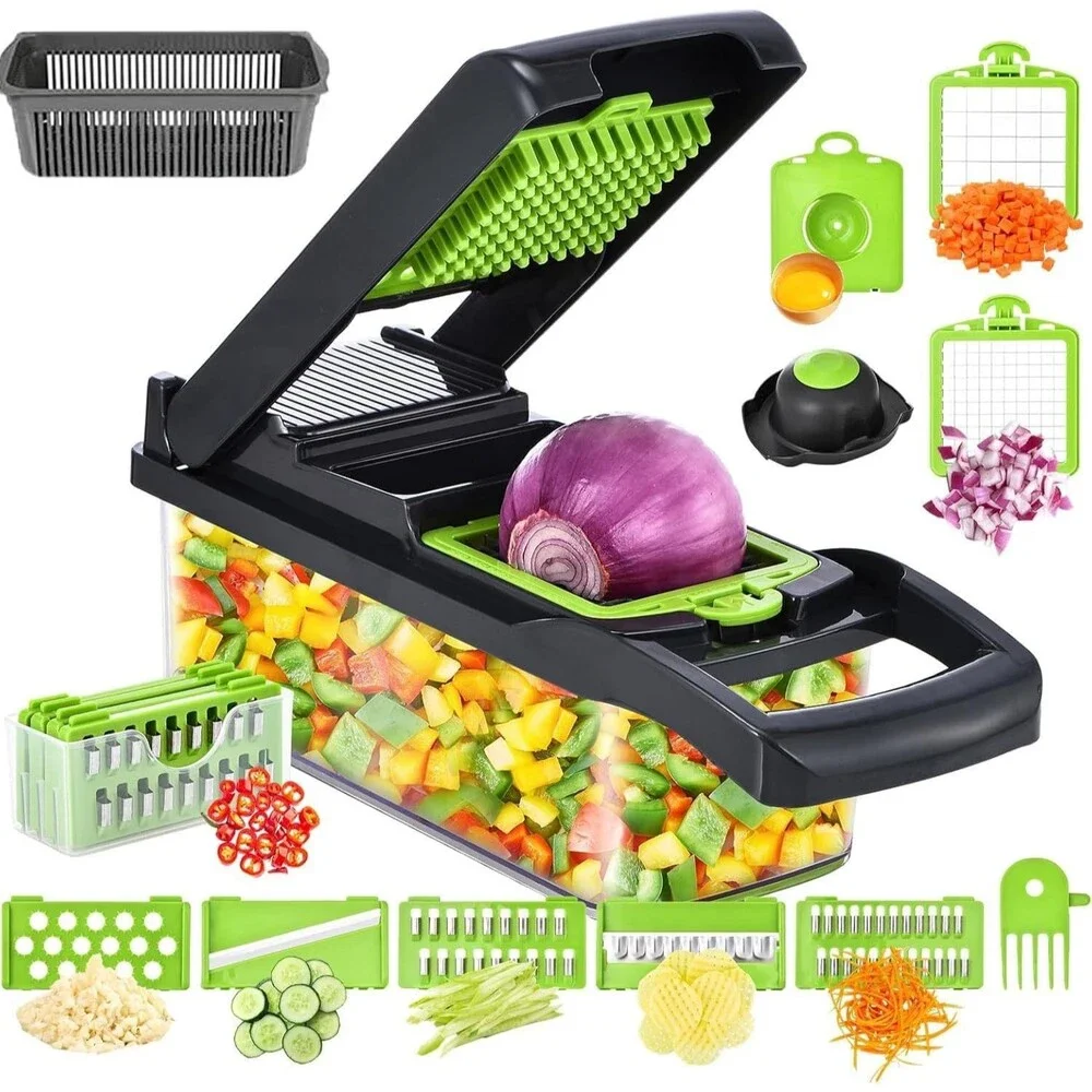 Vegetable Slicer Dicer Shredder Chopper 15pc Meal Prep Kitchen Aid Fruit Press